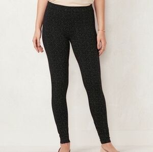 Lauren Conrad Mid Rise Leggings Black Polka dot XS